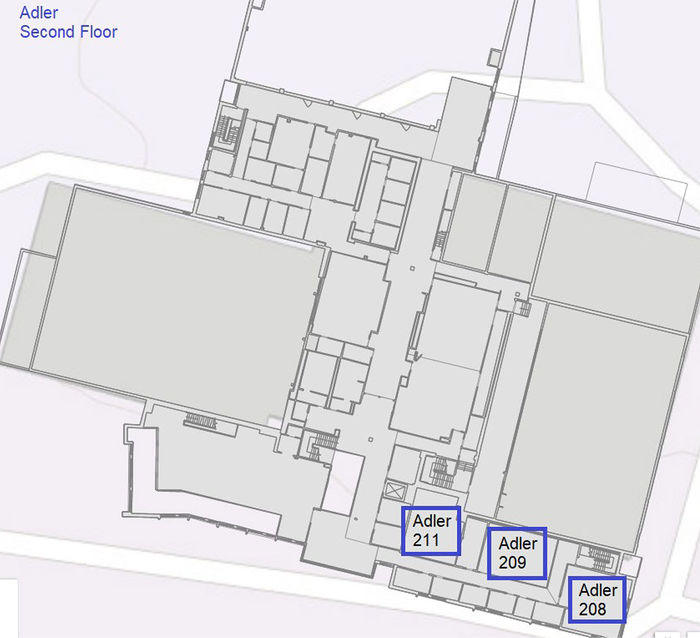 URCAF Map—Second Floor, Adler Athletic Complex