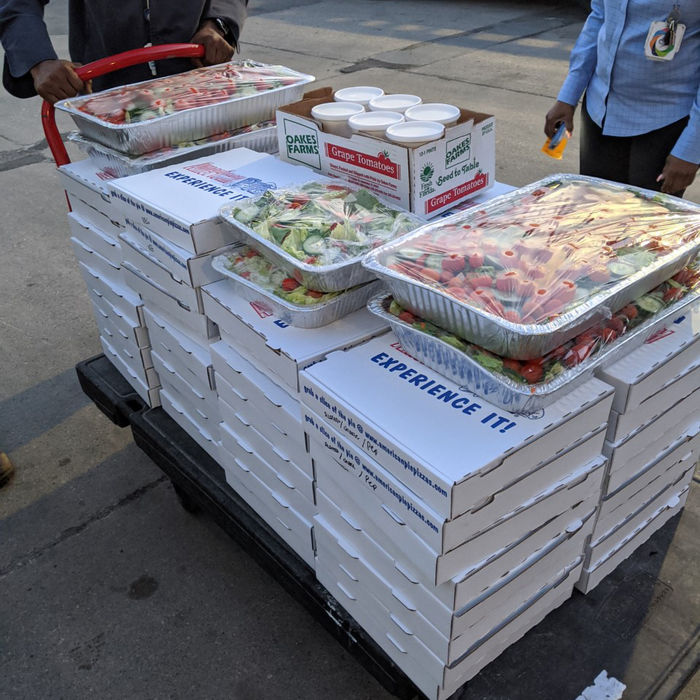 Food gathered by Angela Buccellato to be delivered to the staff at hospitals in her region.