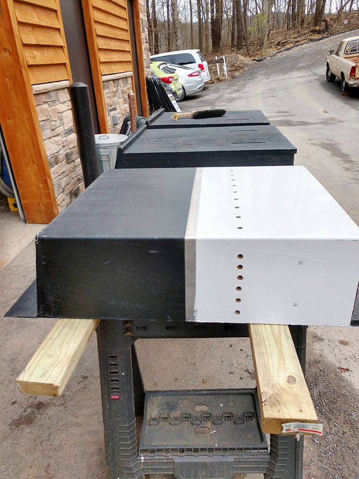 Bat boxes ready for installation.