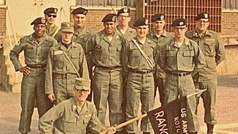 1969 Penn State Army ROTC Ranger Team near Wagner Building