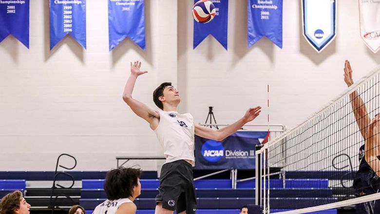 Connor Ebersole playing volleyball