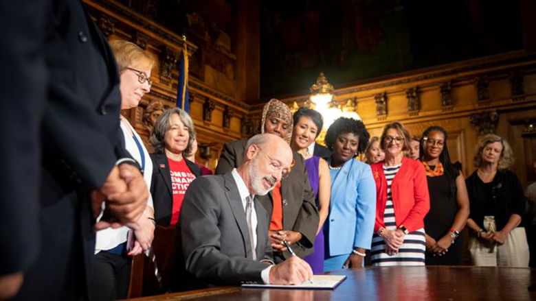 Tom Wolf signs an executive order, making changes to executive branch agencies and programs to better target gun violence in Pennsylvania.