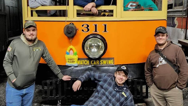 AREMA members during a fieldtrip to Rockhill Trolley Museum.