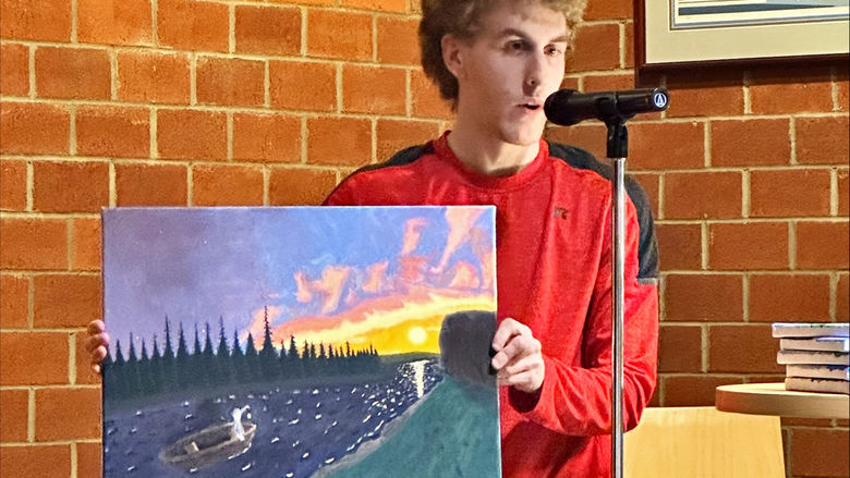 Student Talon McKendree shares his artwork.