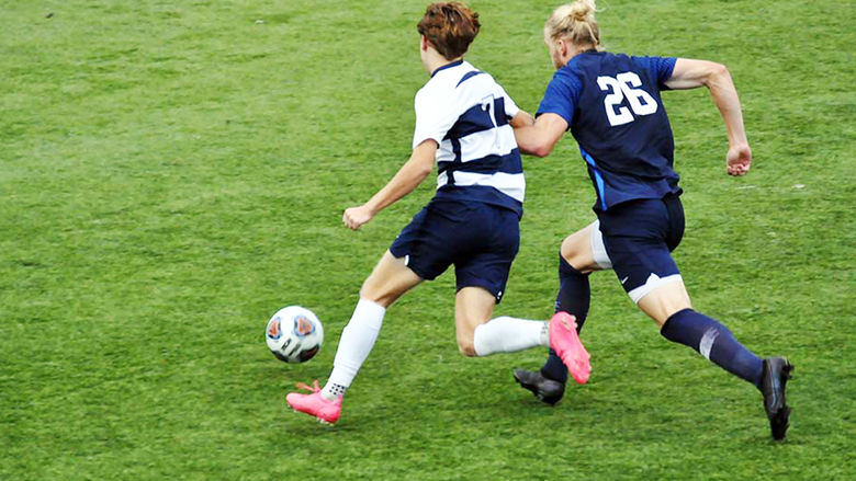 Penn State Altoona men's soccer players in action