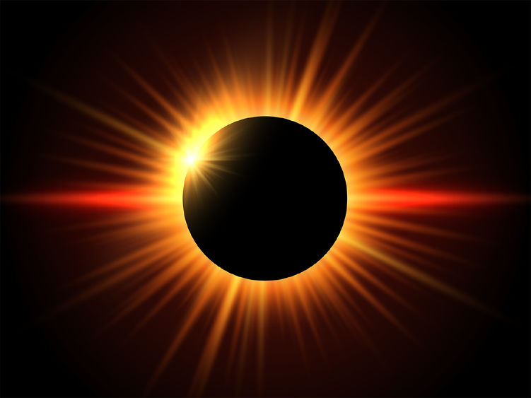 A graphic representing a solar eclipse