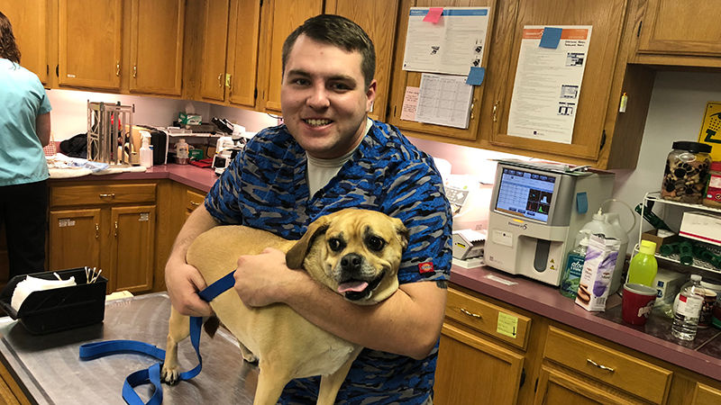 Jordan Wolfkill at the Big Valley Animal Hospital