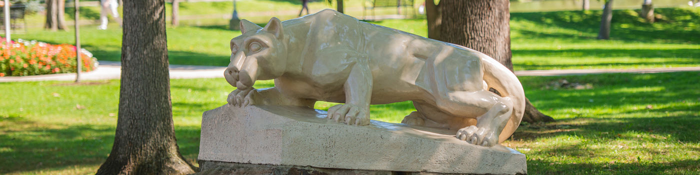 The Lion Shrine statue at Penn State Altoona