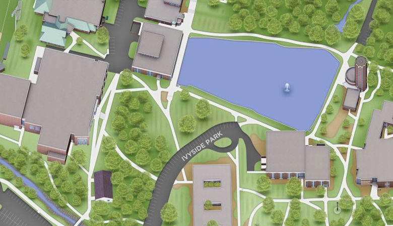 A screenshot of the campus map