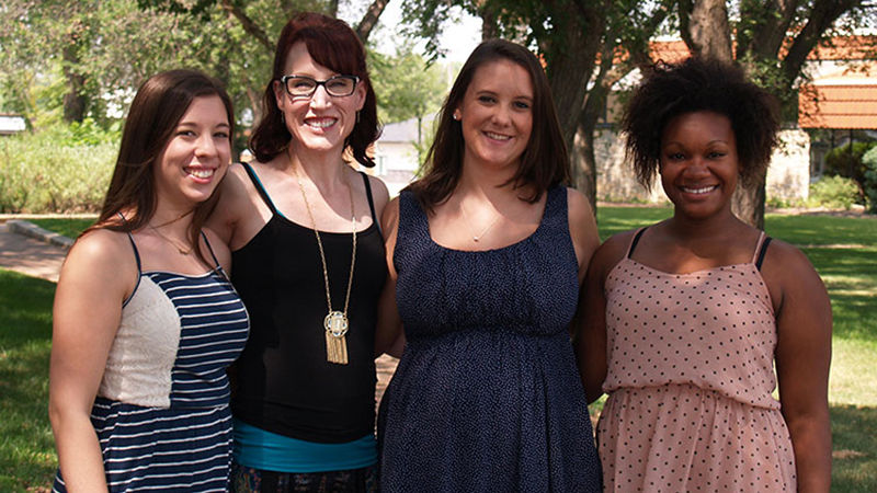 Annette Nagle-Nelson, Bonnie Cutsforth-Huber, Debi Hirschbeil, and Sheriece Veazey at the Summer School for the Solo Voice in Saskatchewan, Canada.