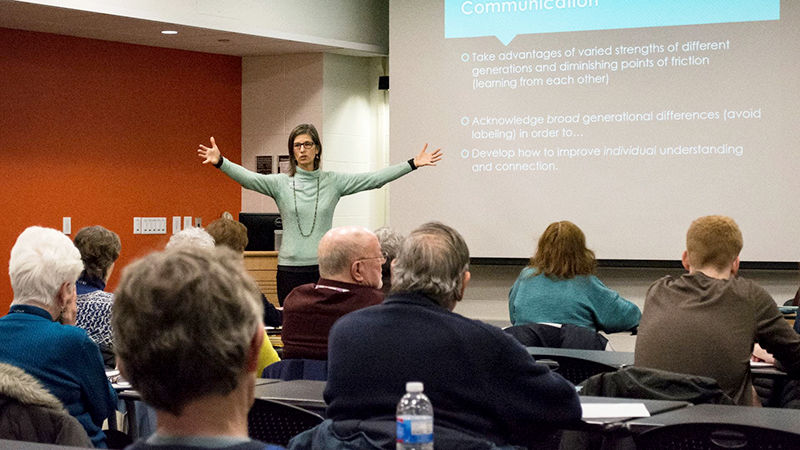 Assistant Research Professor Amy Lorek in the classroom