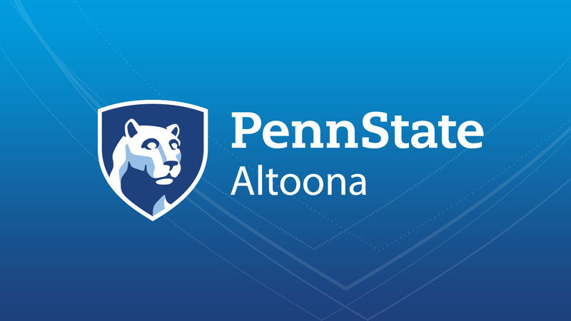 Penn State Altoona logo with community shield in background