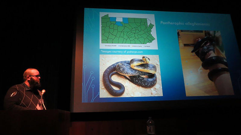 Vaughn presents on his internship at the Austrian Herpetological Society’s annual conference in January.