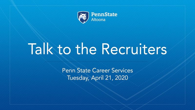 Talk to the Recruiters | April 21, 2020