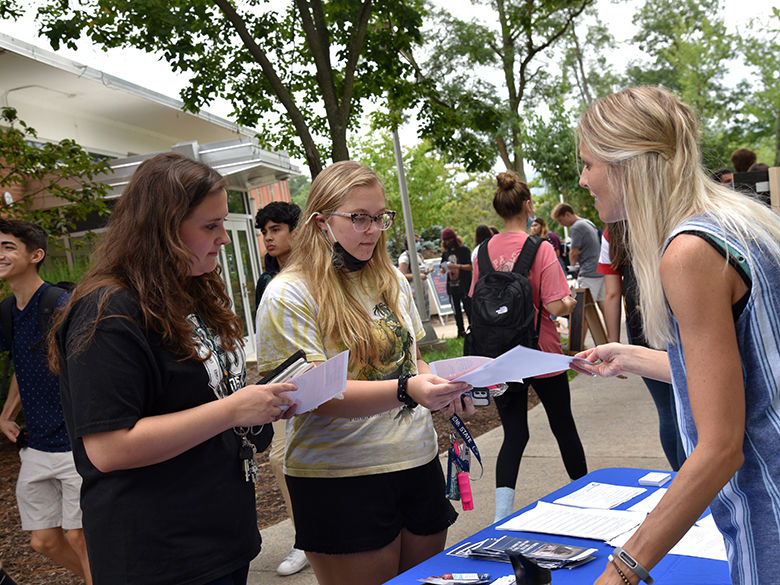 Students gather information at the involvement fair