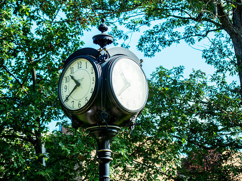Railroad clock on Penn State Altoona campus