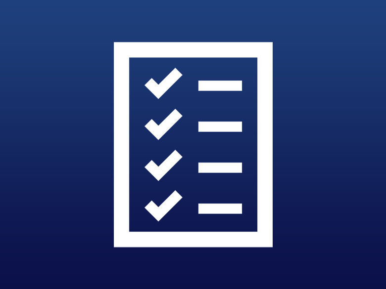 An icon of a document with checkmarks