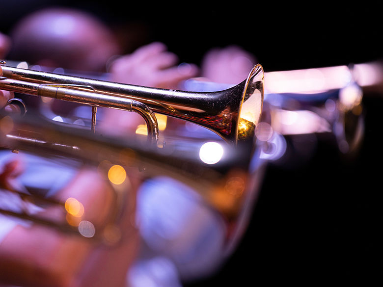 Trumpets playing in a jazz band