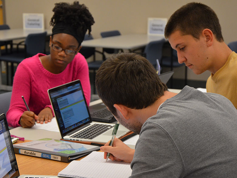 Students studying in the Eiche Library