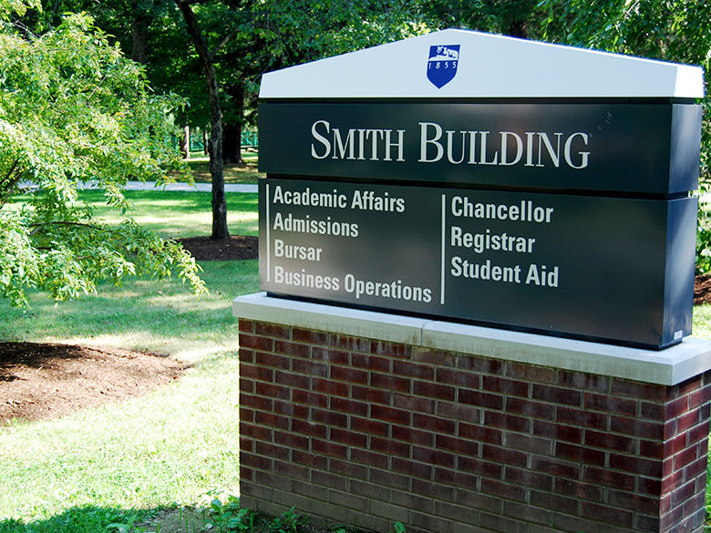 Sign outside the Smith Building at Penn State Altoona