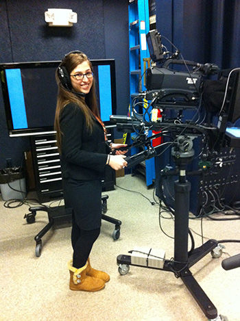 Delsite hard at work in one of Penn State Altoona's Communications studios.