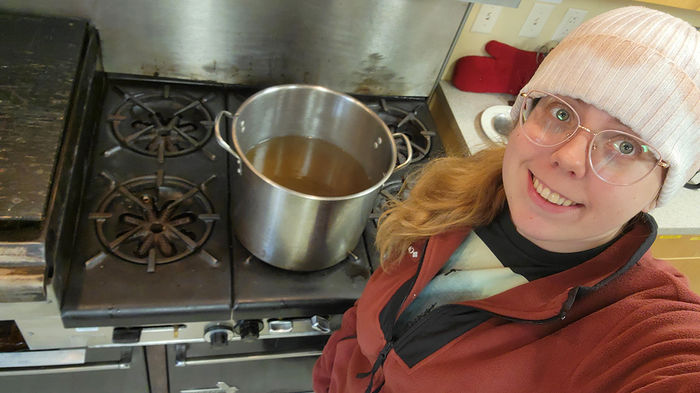 The last leg of maple syrup production at Shaver’s Creek.  