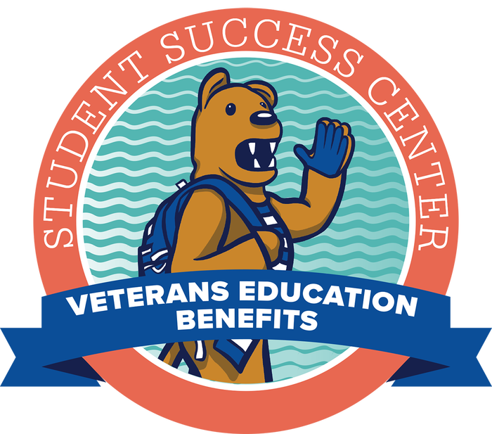 The Nittany Lion mascot wearing a backpack with text surrounding him reading Student Success Center: Veterans Education Benefits.