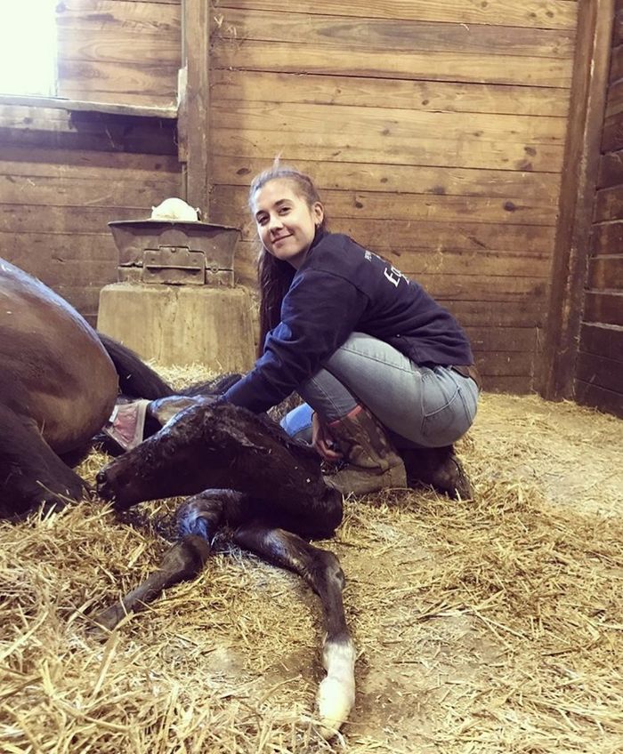 Paulina Oleinik and foal 