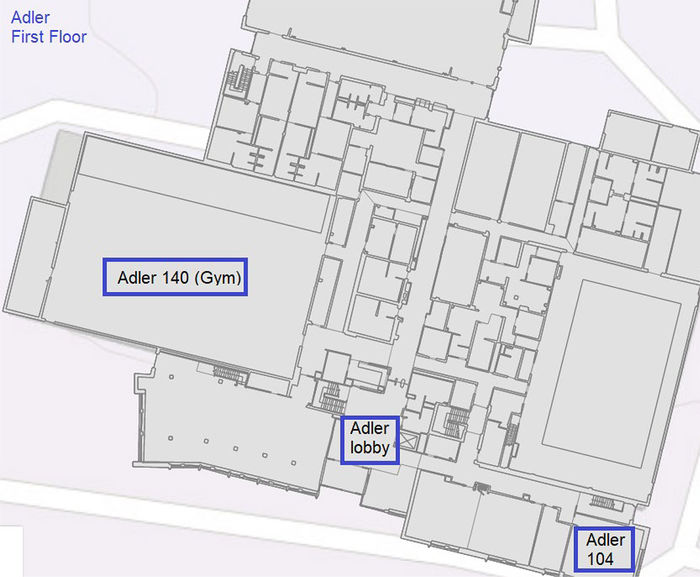 URCAF Map—First Floor, Adler Athletic Complex