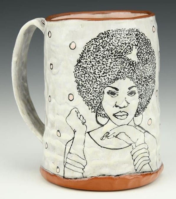 A mug created by ceramic artist Michelle Ettrick