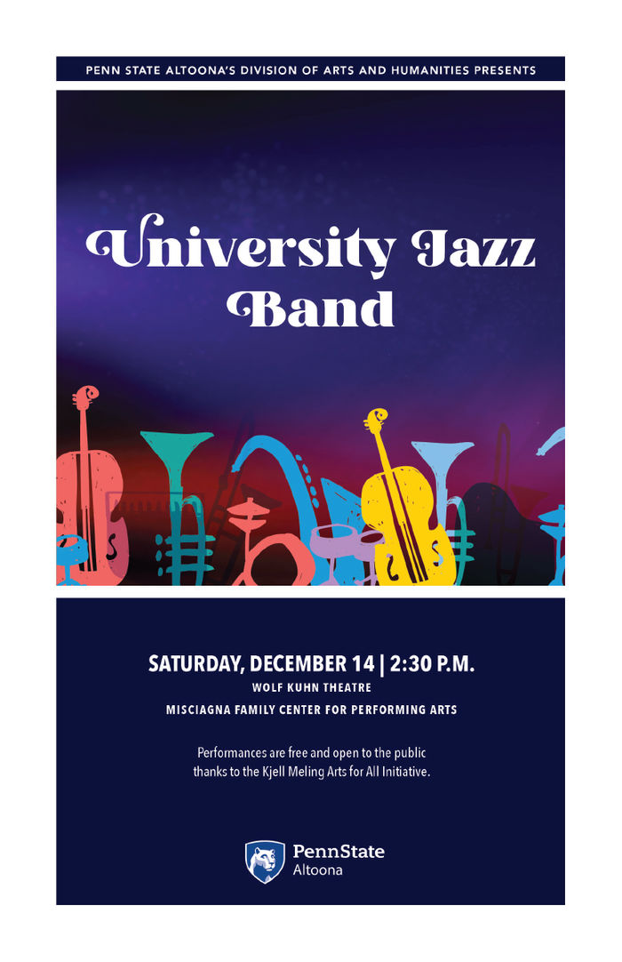 Program cover for Penn State Altoona's University Jazz Band Fall 2024 Performance