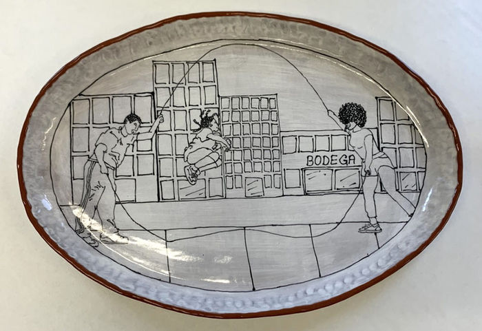 A plate created by ceramic artist Michelle Ettrick