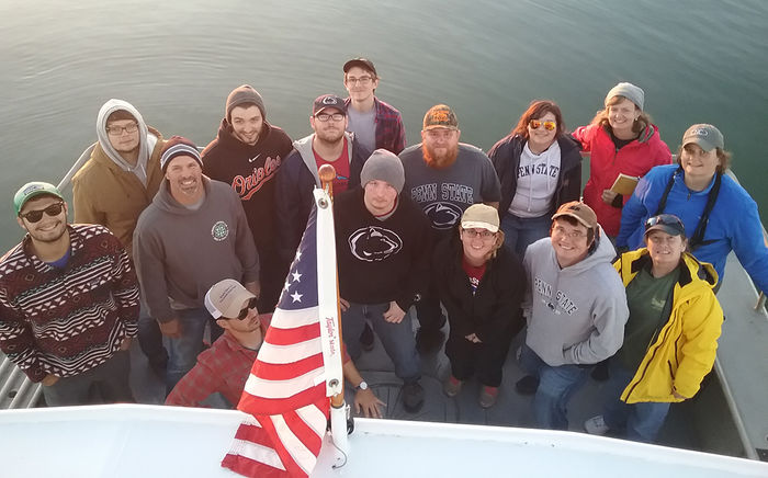 Students and faculty on Chesapeake Bay
