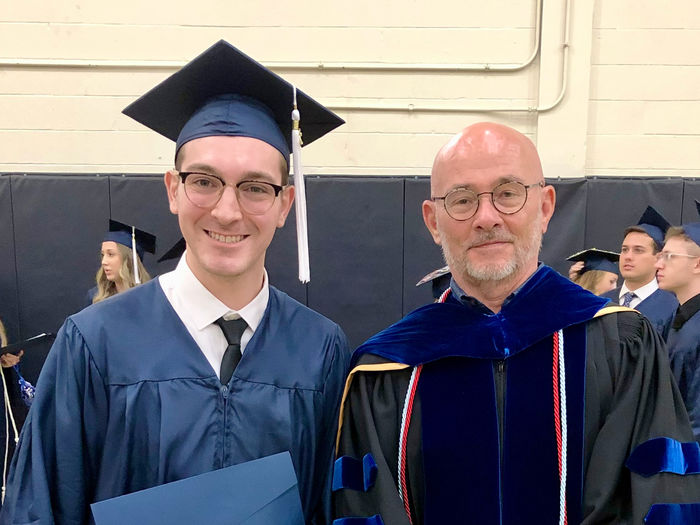 Spring 2022 graduate Stephen Allan Port, Jr. with history faculty member Doug Page