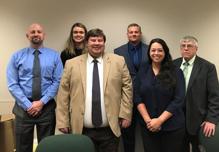 John Hicks (fourth from left) is pictured with some of the people he worked with during his internship at the Blair County Courthouse.