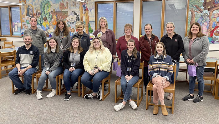 Penn State Altoona Kappa Delta Pi members (front) with their student-teacher mentors at Logan Elementary School in Altoona.