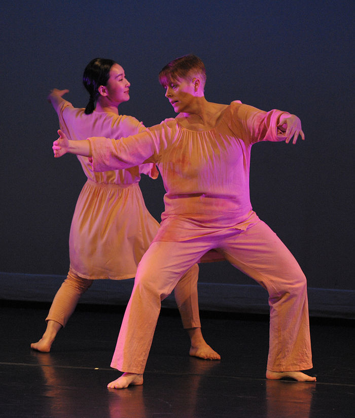 Faculty members Tingting Zhou and KT Huckabee perform as part of Ivyside Dance Ensemble 10th anniversary performance.