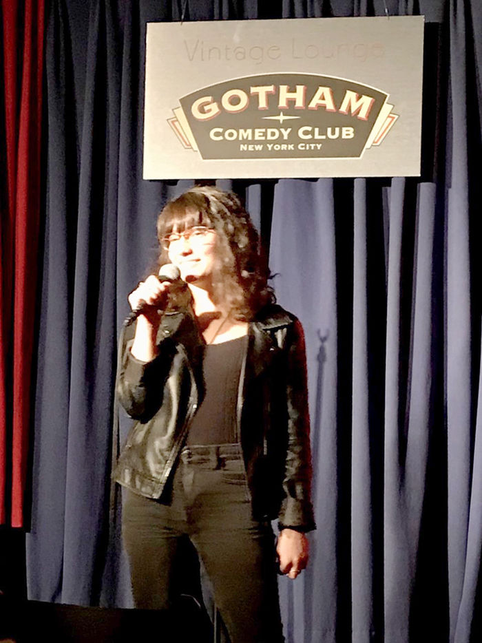 Simington performing at the Gotham Comedy Club