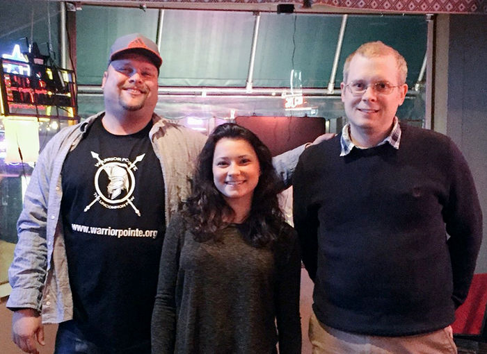Simington with other comedians at Spaghetti Benders in Indiana, Pennsylvania