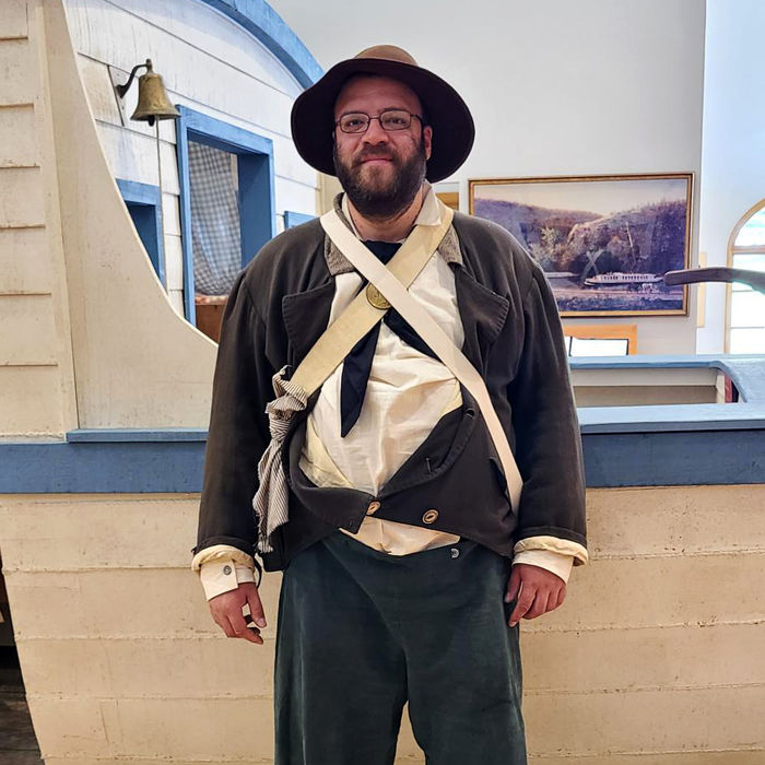 James Miller on duty in the Allegheny Portage Railroad National Historic Site Visitor Center