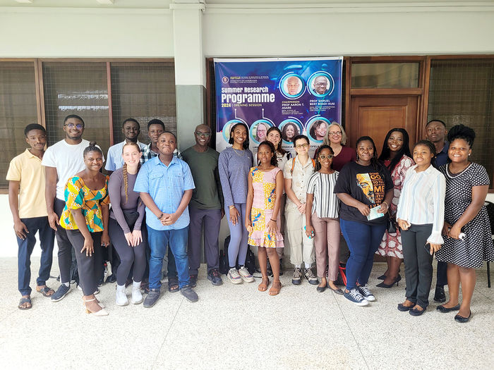 The full research team of students and mentors at the University of Cape Coast in Ghana.