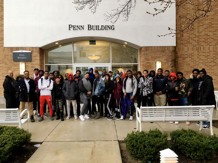 Transit Tech Students visiting Penn State Altoona with principal Marlon Bynum in spring 2019.