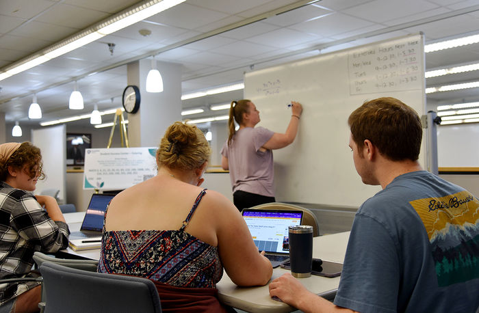 Students collaborate together at the Penn State Altoona Student Success Center