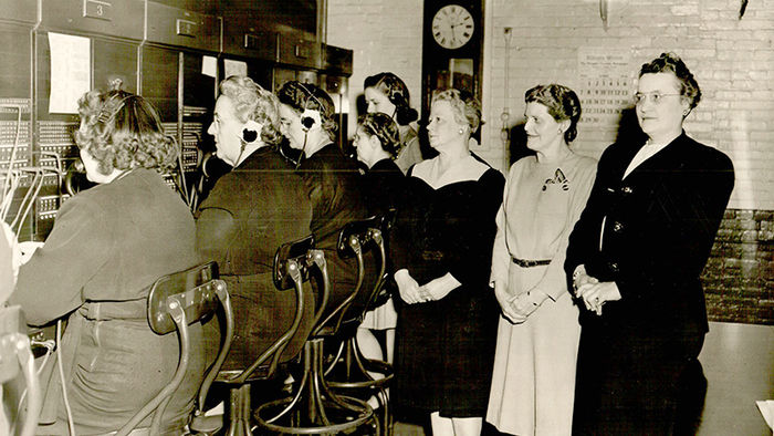 Vintage photo of telephone operators