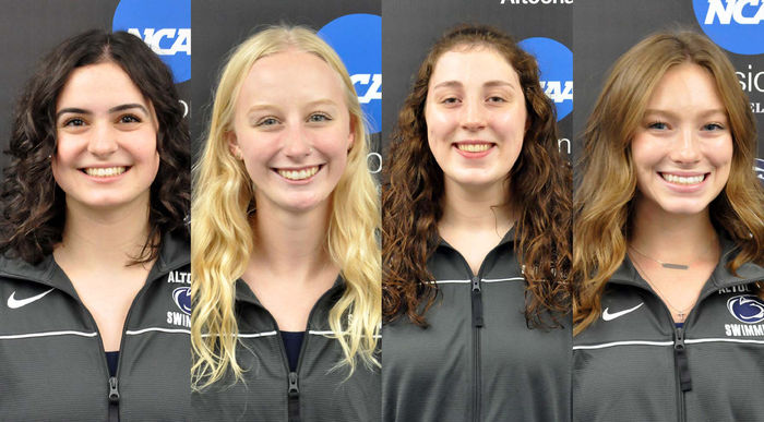Penn State Altoona student-athletes Grace Dangelo, Avery Heisey, Sarah Petry, and Madison Coleman
