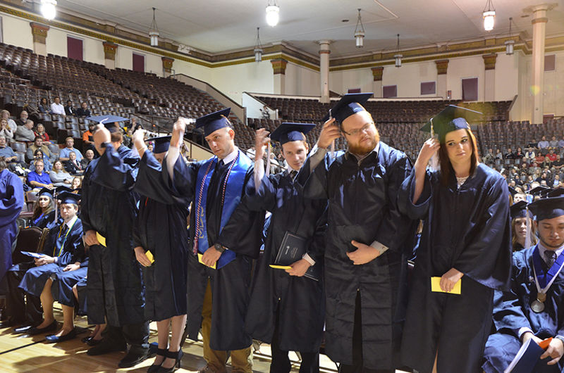 Graduates' degrees are confirmed at Fall 2016 Commencement