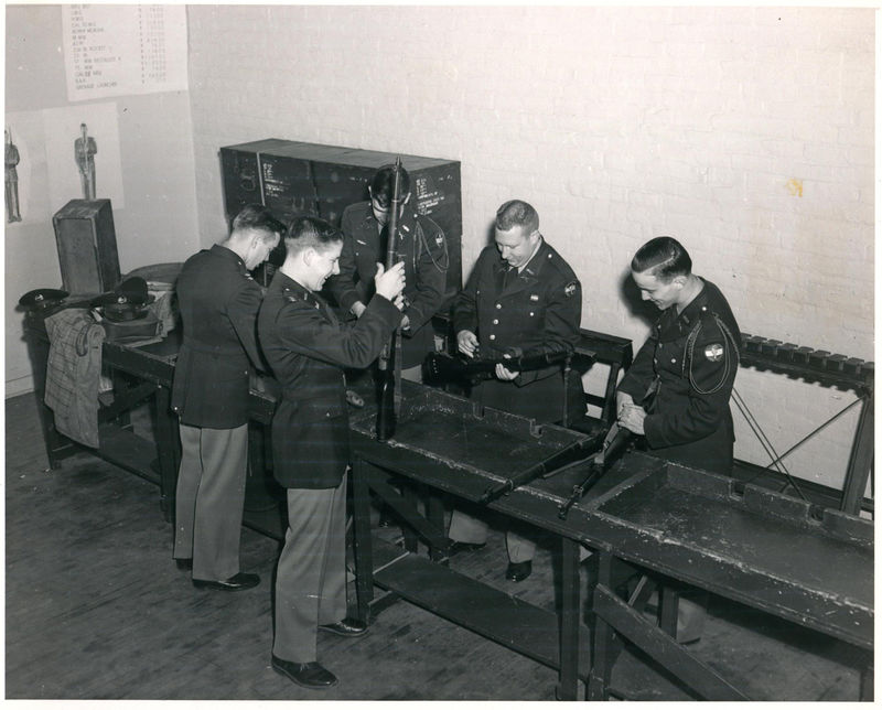 Cadets acquaint themselves with the M-1 rifle in 1953