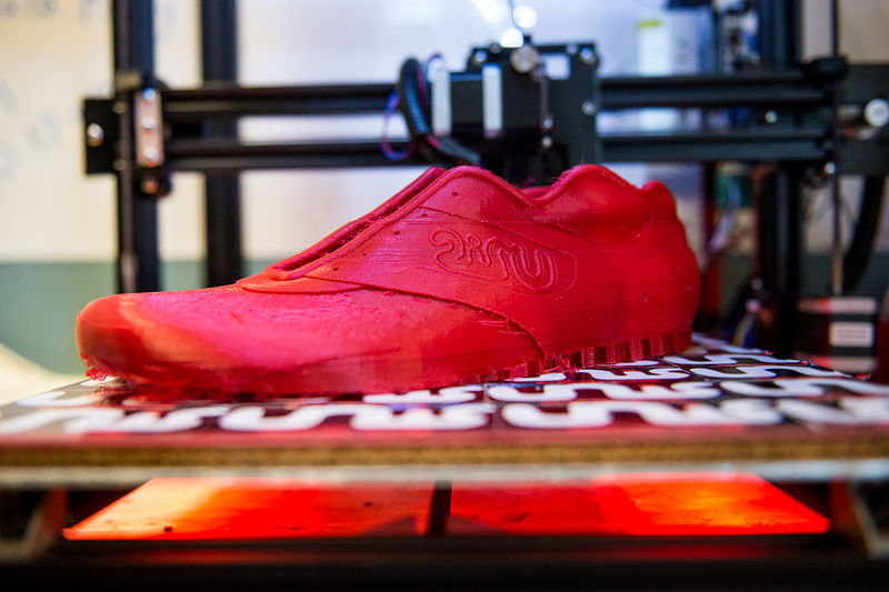A photo of a 3D printed shoe 