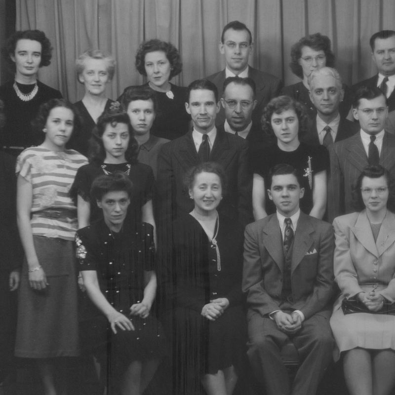 Vintage photo of Altoona Undergraduate Center staff members during World War II