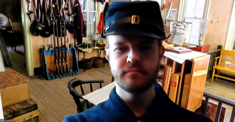Jared Frederick in Civil War gear